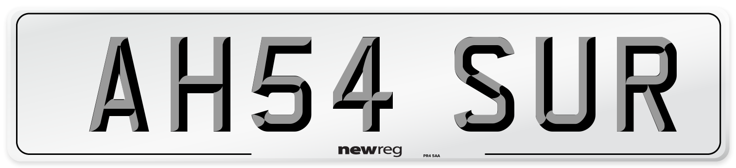 AH54 SUR Number Plate from New Reg